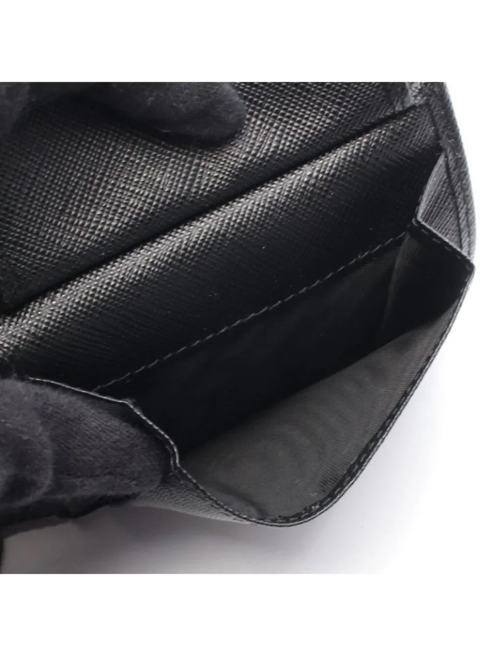 Prada Bifold Wallet Sasaffiano Triang Saffiano Leather